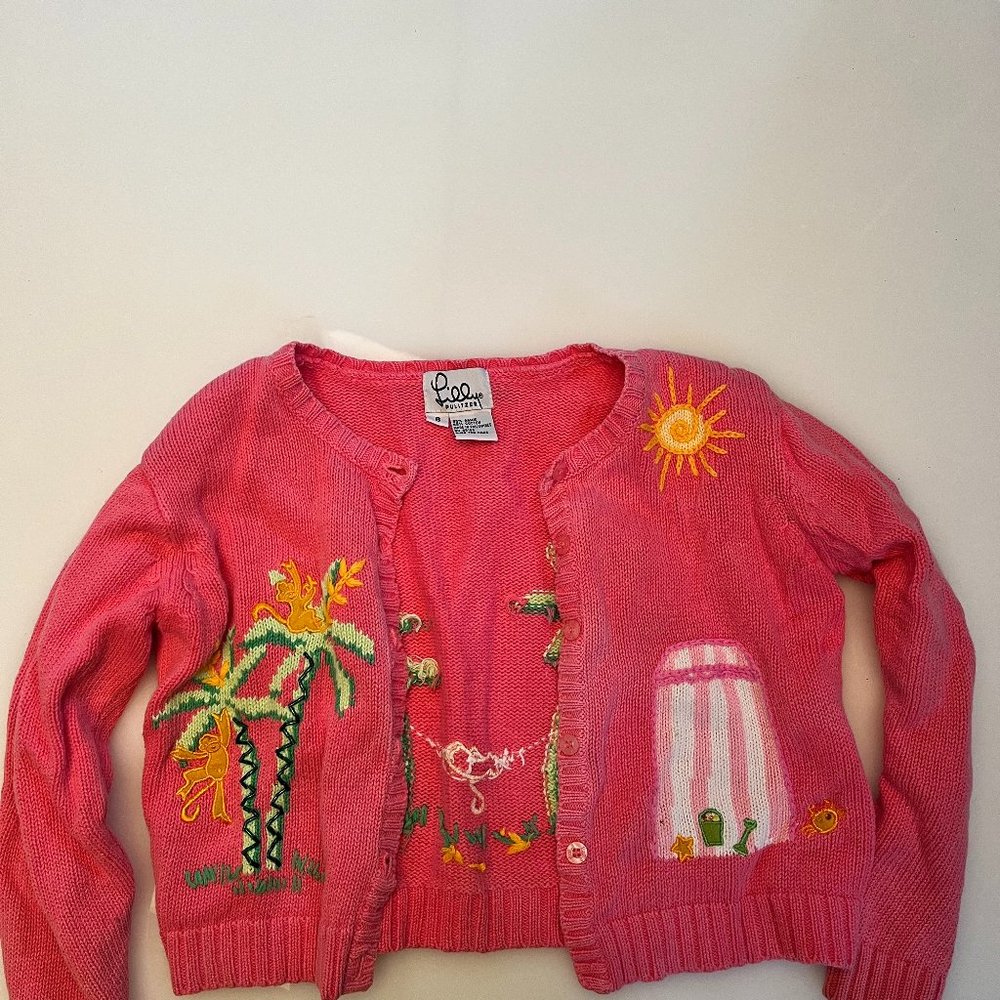 Lily Pulitzer Pink Cotton Girls Cardigan Size 6